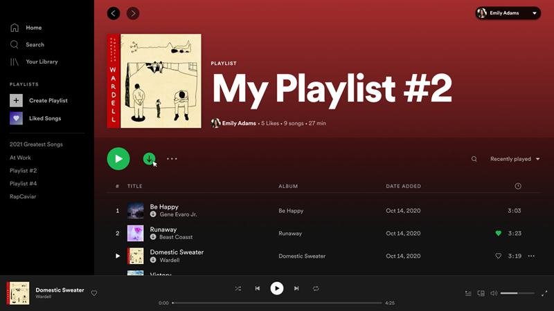 spotify interface
